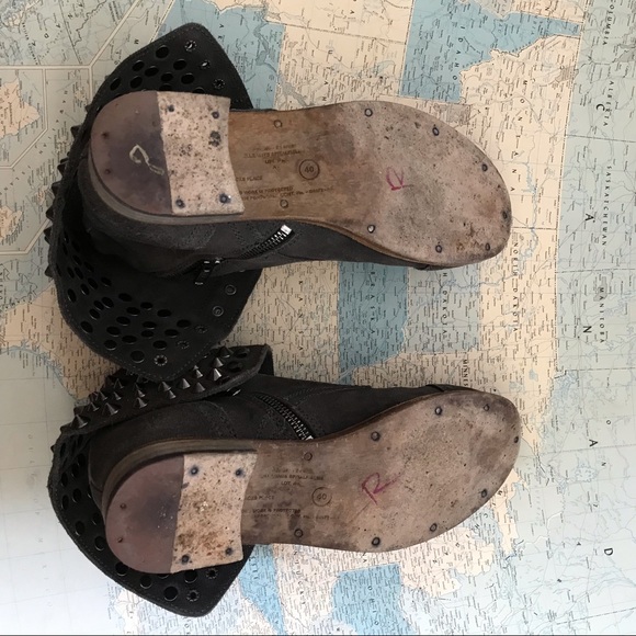 All Saints Studded Suede Combat Boot - Picture 4 of 5